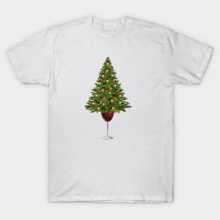 Wine Lovers Christmas Tree T-Shirt